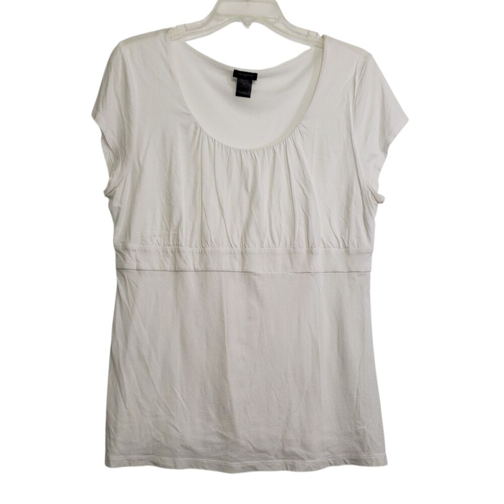 Ann Taylor Women's XL White Blouse with Cap Sleeves